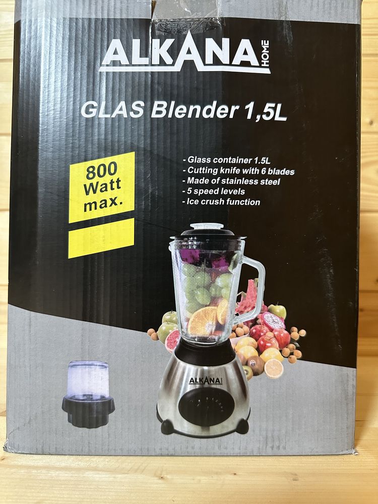 Mikser szklany ALKANA 1,5 L + młynek do kawy