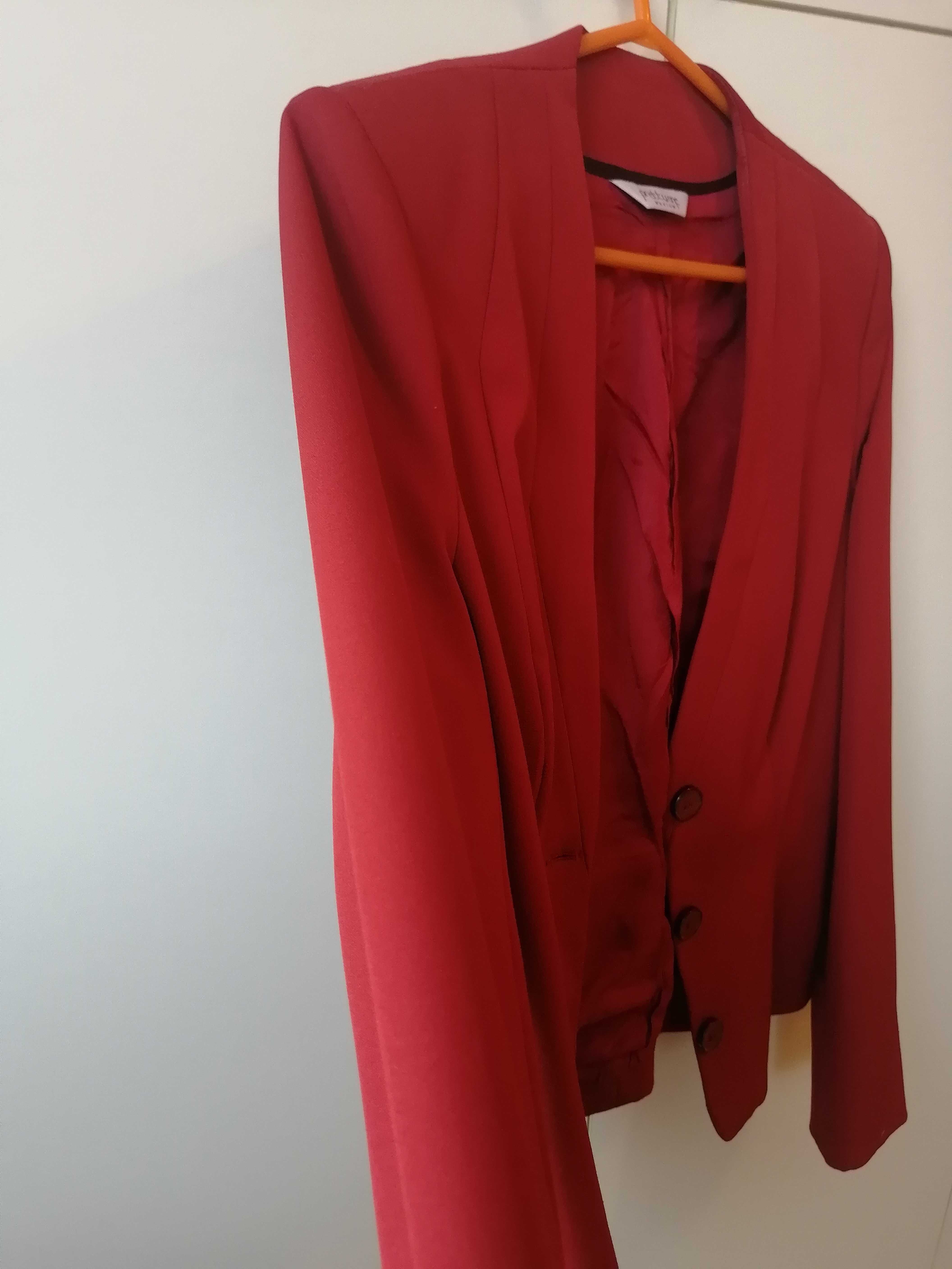 Marynarka, żakiet-PrettyOne Warsaw. BORDOWA. Stan bdb. 62% Bawełna.r.M