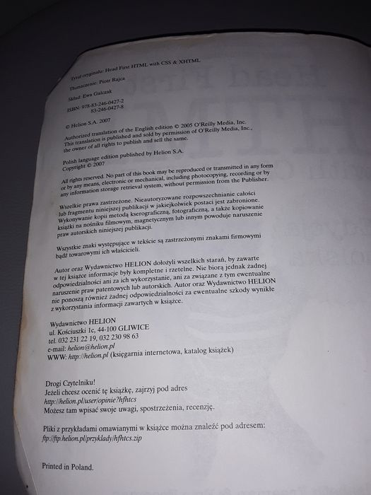 Head first html with CSS & xhtml Freeman  zasady tworzenia www