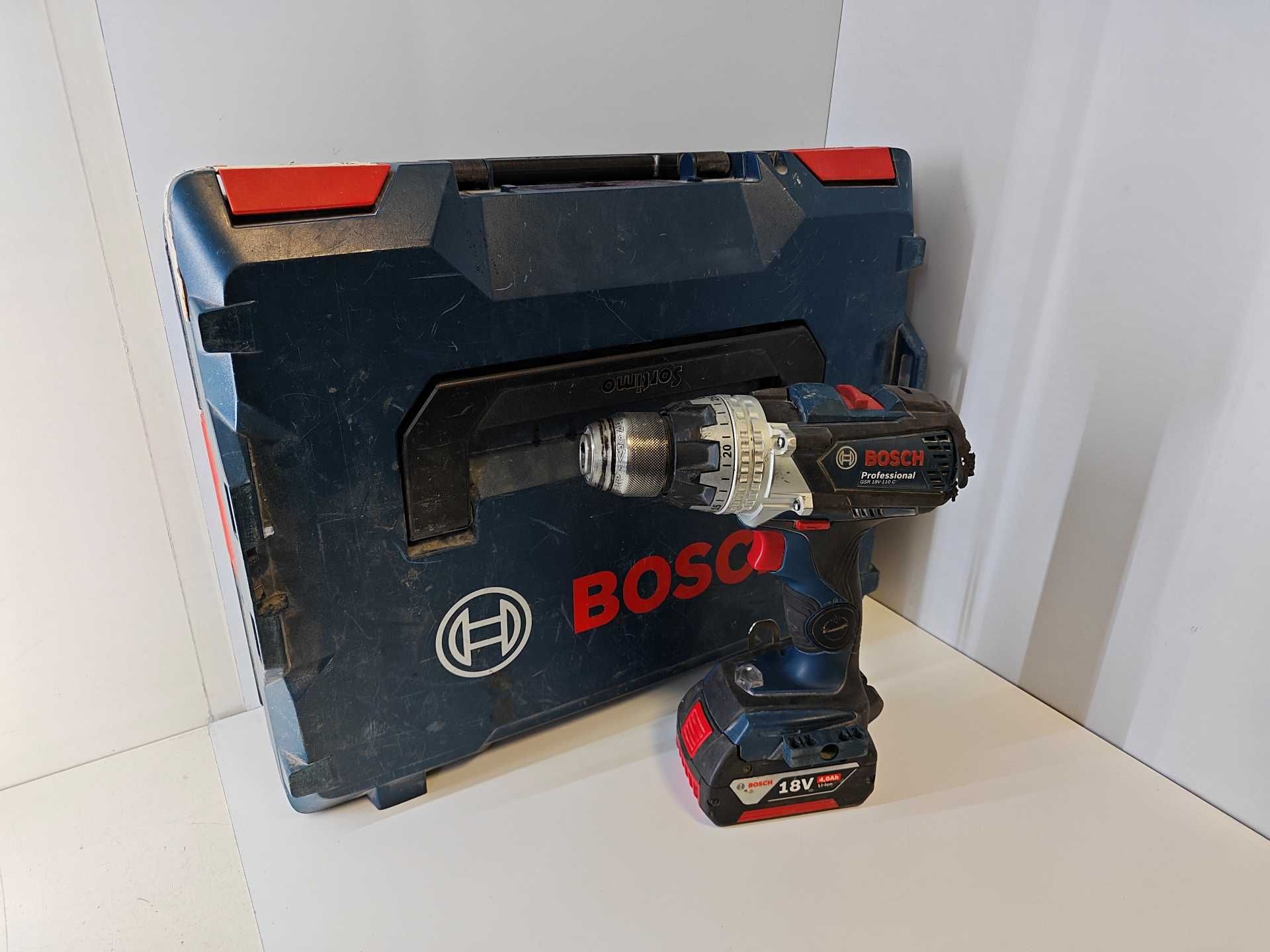 Wkrętarka Bosch GSR 18V-110 C + aku 4AH + walizka