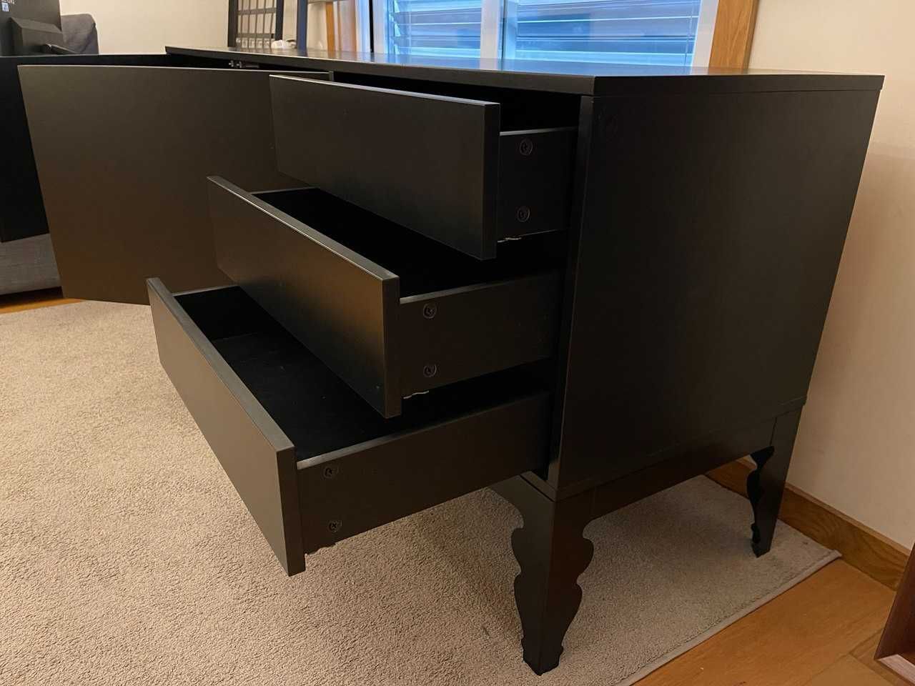 Aparador Preto IKEA Trollsta 183 cm — sideboard/móvel TV, ótimo estado