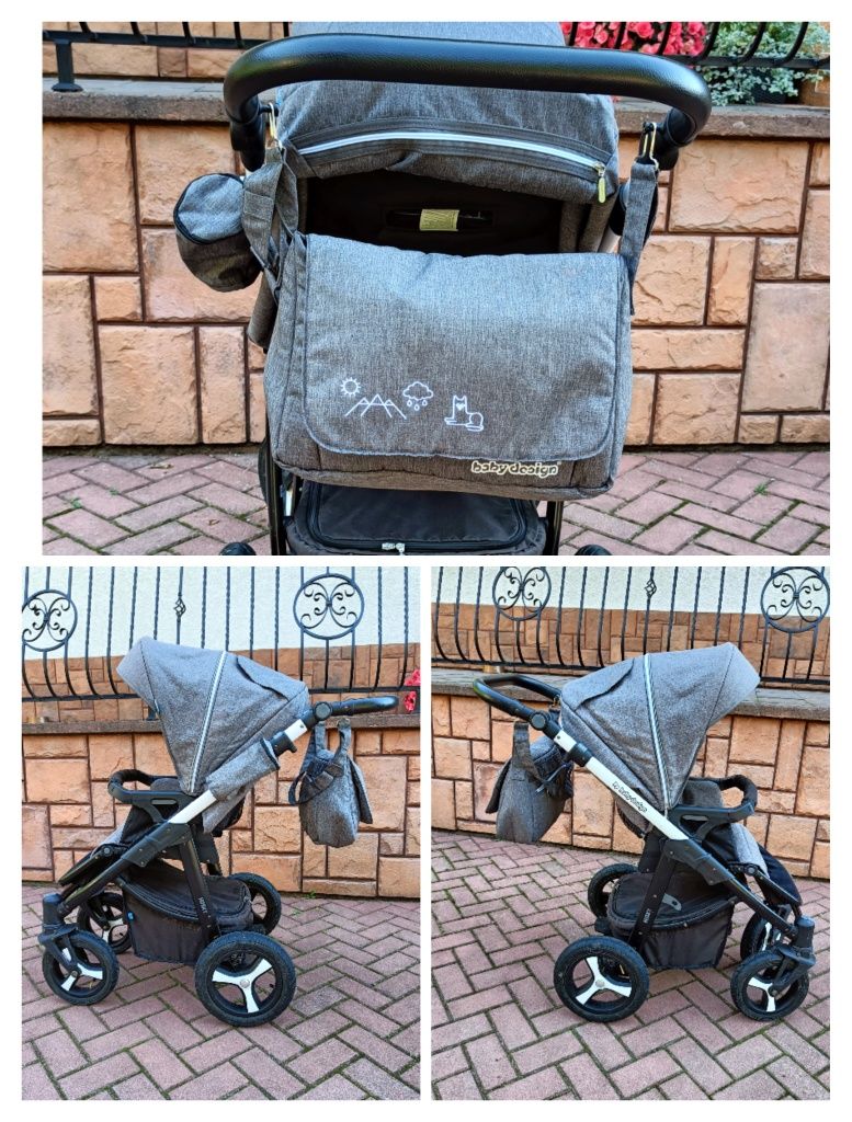 Wózek Baby Design Husky 2w1 gondola, siedzisko, akcesoria
