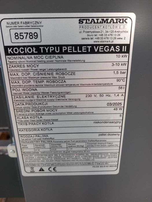 Stalmark Kocioł grzewczy piec na pellet - Pellet Vegas II 10 kW