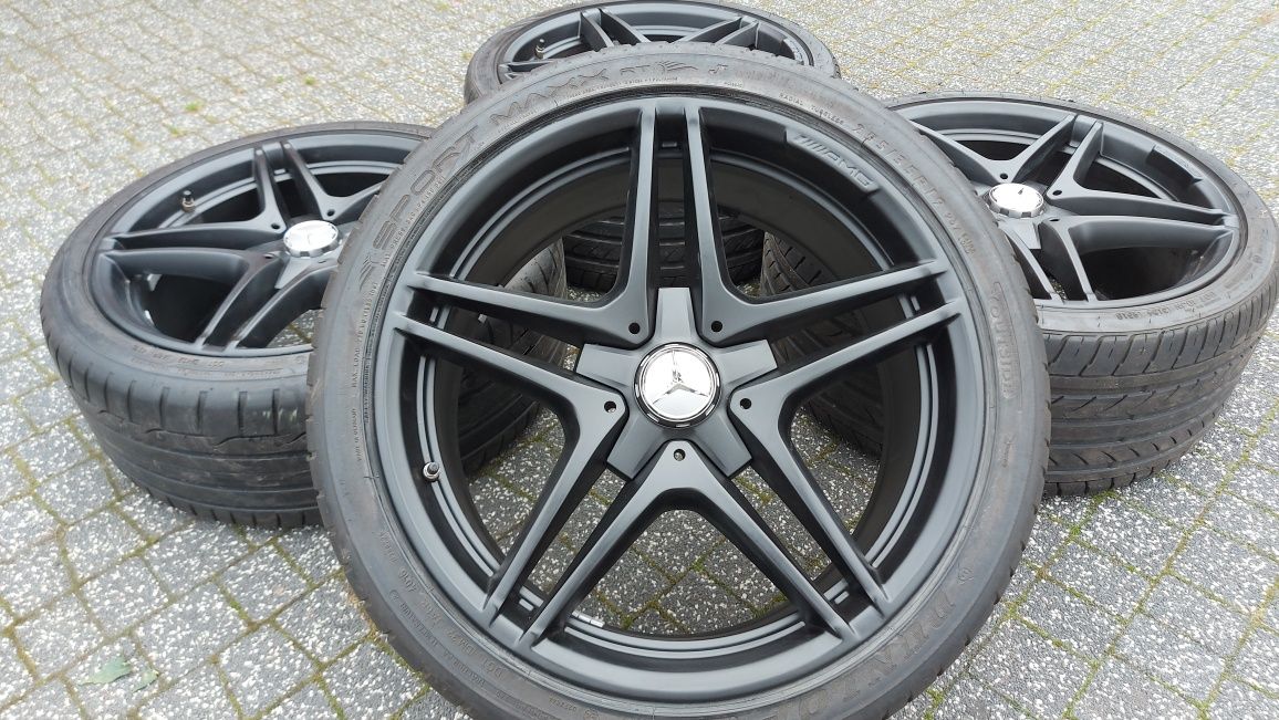 19" AMG A205 CLA 5x112 8,5 9,5j czarne +opony /oryginal C-klasa Coupe