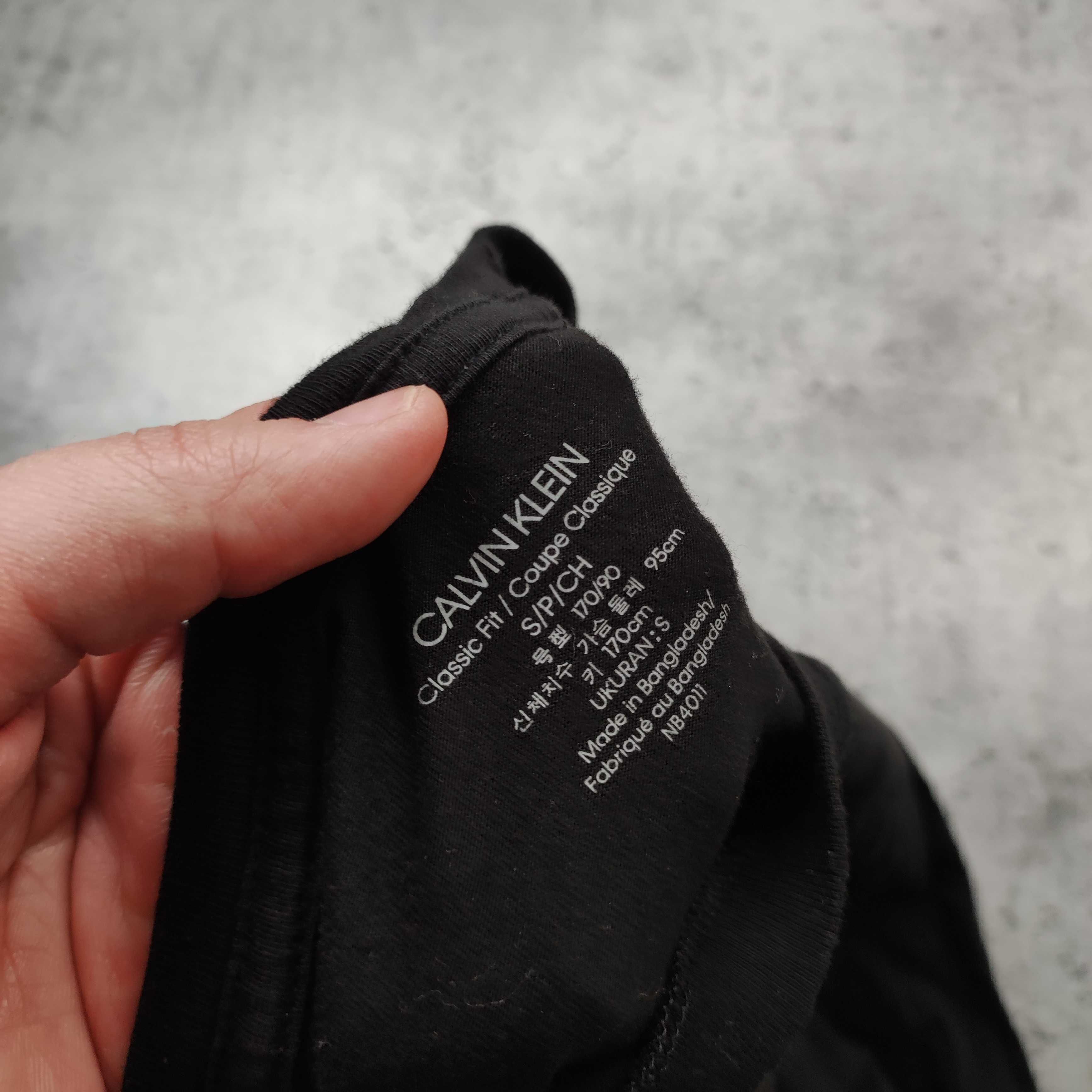 MĘSKA Koszulka Basic Czysta Małe Logo Calvin Klein Czarna PREMIUM Slim