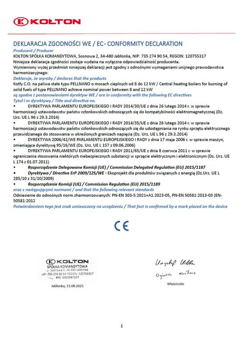 Kołton Pellnano 8kw - dostawa gratis