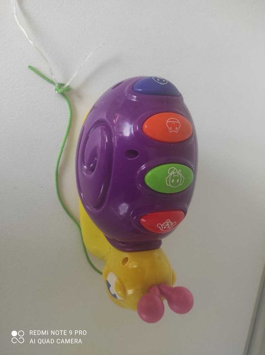 Музыкальная обучающая на колесах улитка каталка