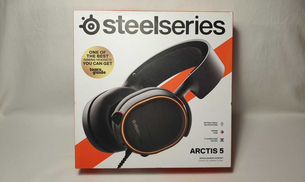 Słuchawki nauszne SteelSeries Arctis 5 BLACK - jak NOWE.