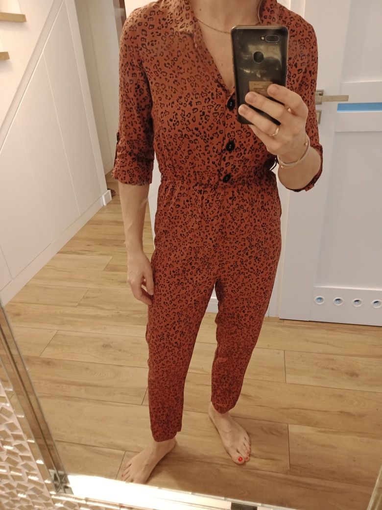 Kombinezon damski M Primark brąz panterka idealny jak nowy