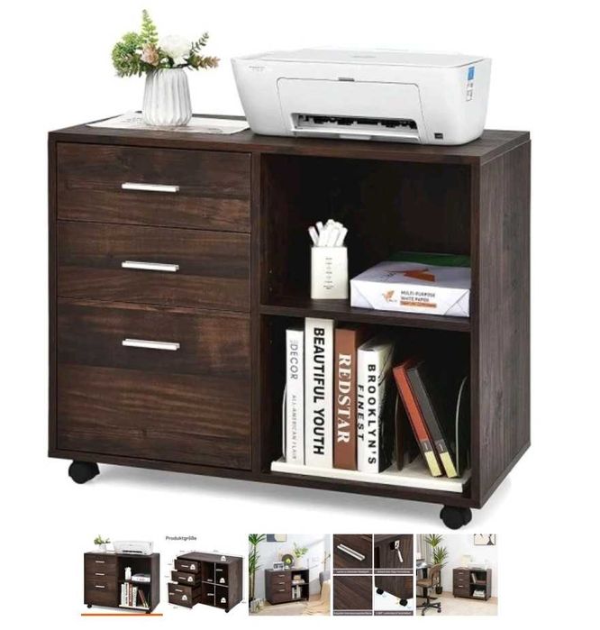 Komoda kontenerek na kółkach do salonu, sypialni lub biura