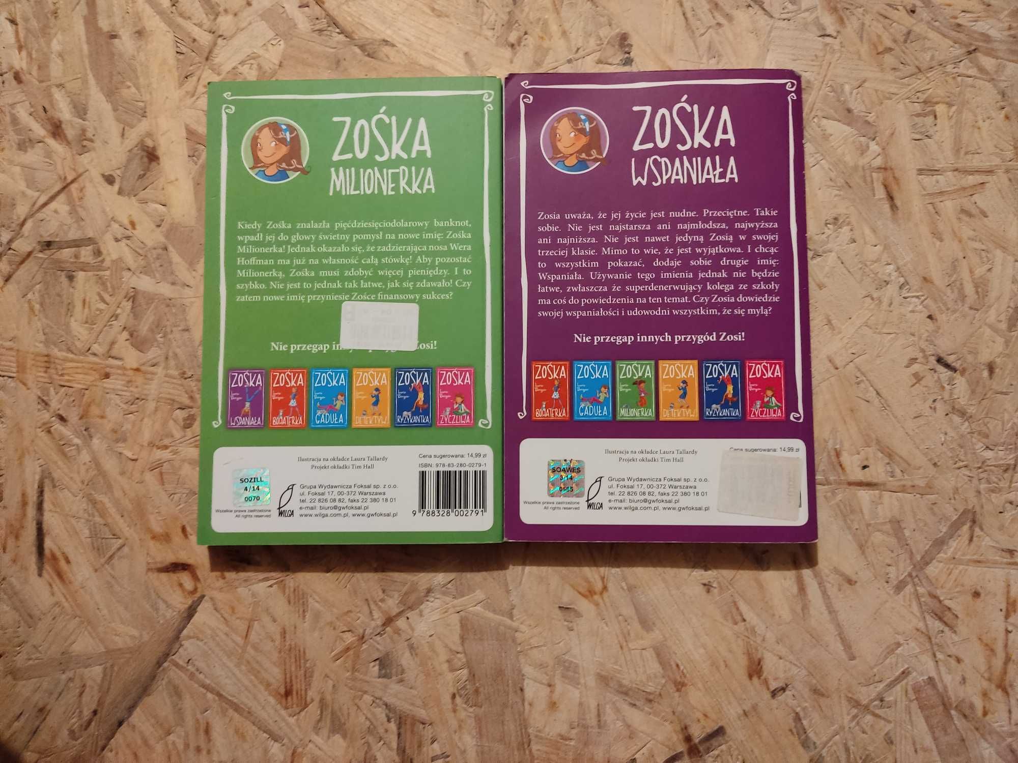 Zestaw książek Zośka Wspaniała, Zośka Milionerka. Lara Bergen.