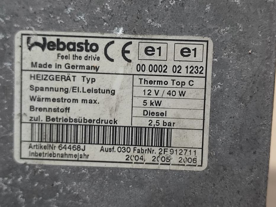 Webasto ogrzewanie postojowe BMW X5 e53  diesel