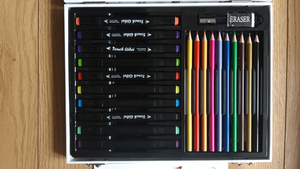 Великий набір для малювання кейс валіза з рускою фарби маркери олівці