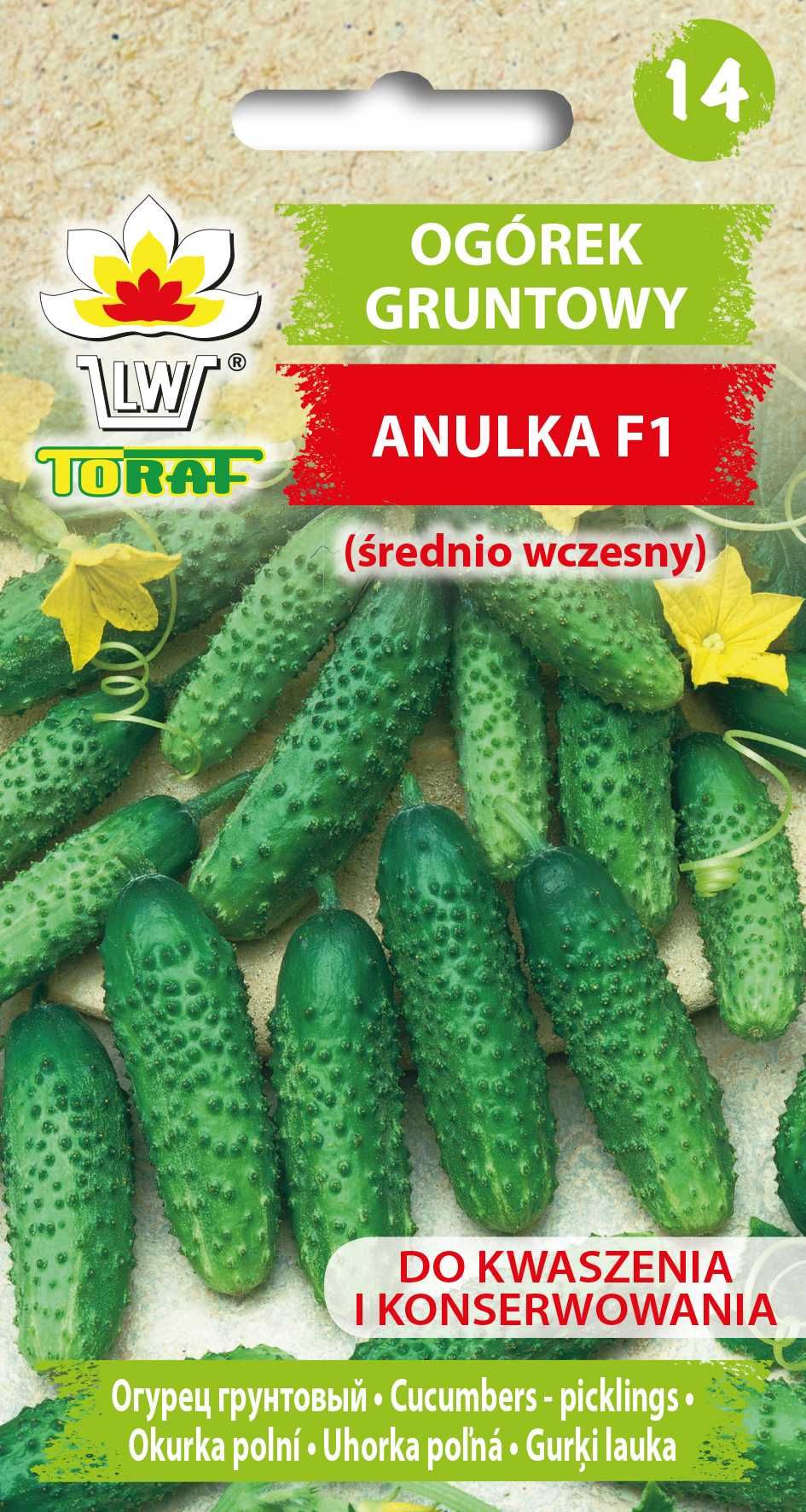 Ogórek gruntowy Anulka F1 (średnio wczesny) 5g nasiona TORAF x 4 szt