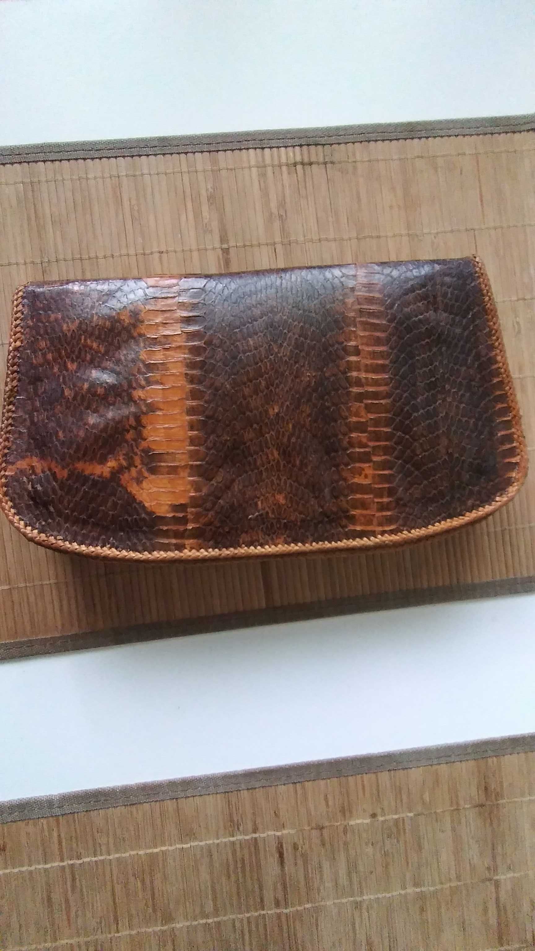 Torebka w stylu etno boho, skóra naturalna;28x18cm