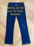 Mohito 34 XS damskie granatowe jeansy dżinsy biodrówki Vintage