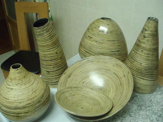 Taças decoração em bambu