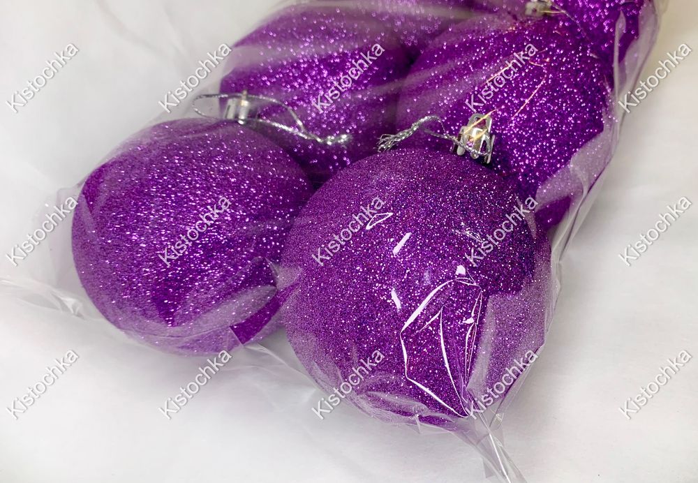 Новорічні Кулі різні кольори | Новогодние Шары разные цвета 60 мм 6 шт