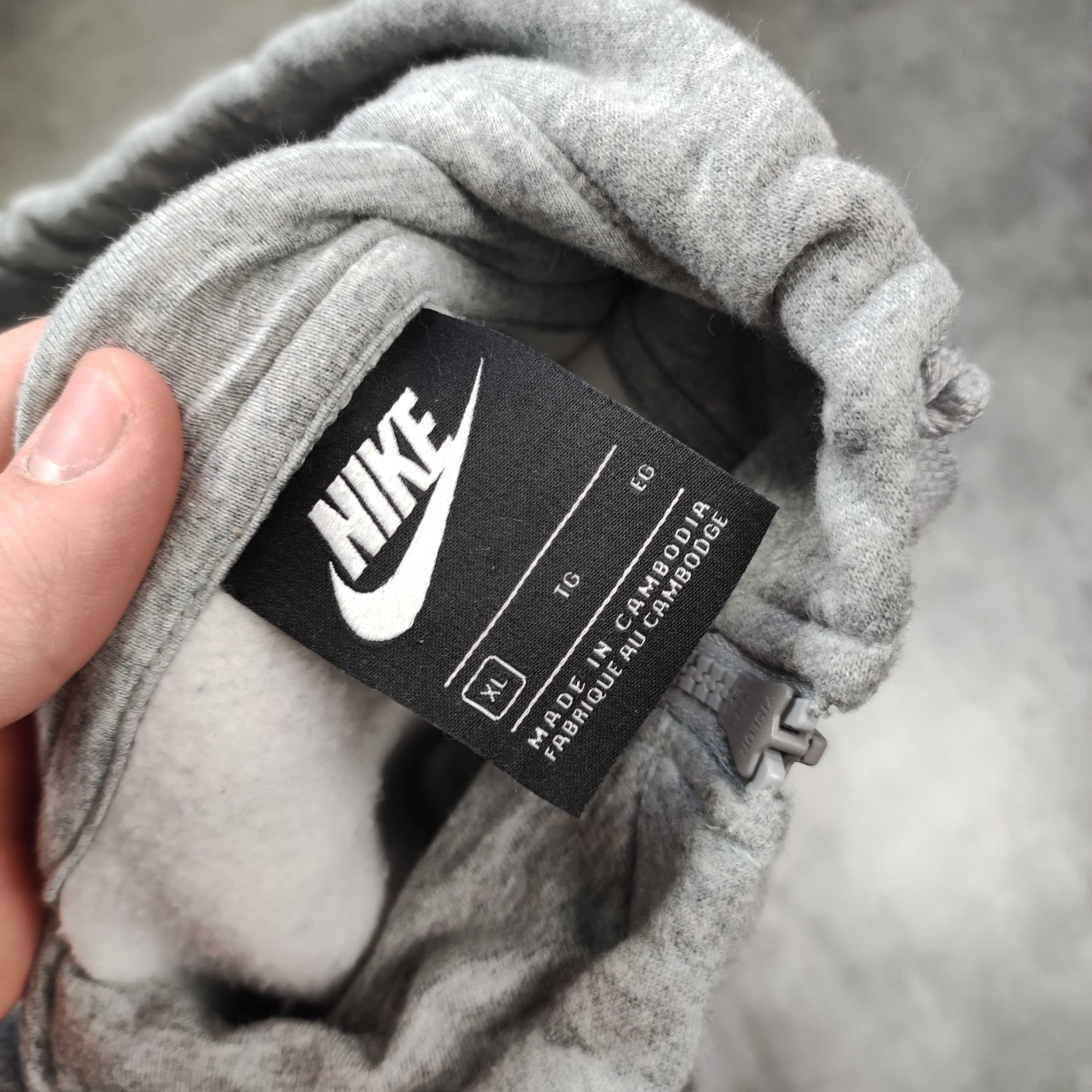 MĘSKA DUŻA Bluza nike XL Szara Bawełna Grubsza Klasyk Hoodie Sportowa