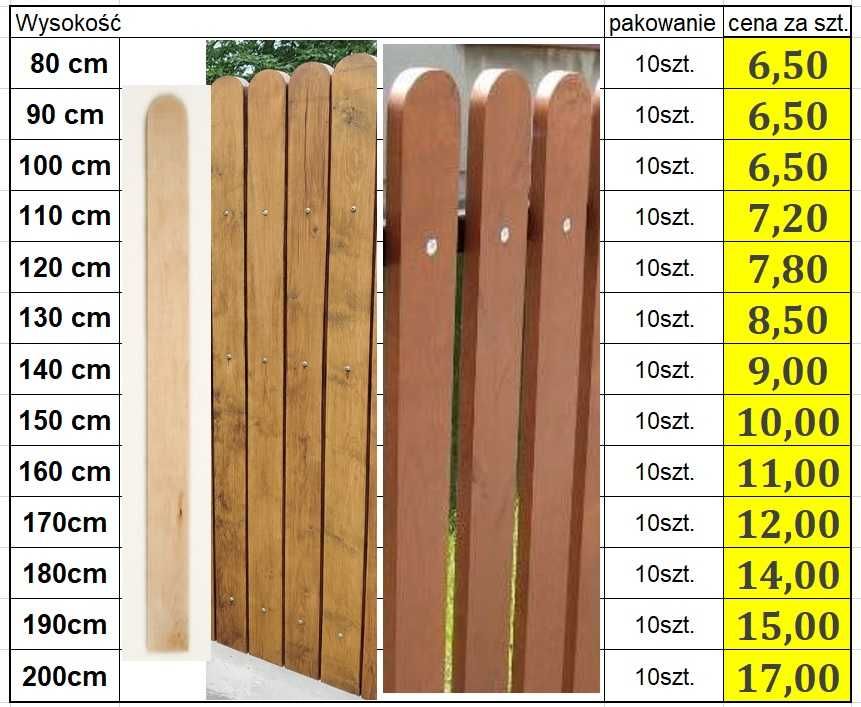 OLCHOWE sztachety bardzo wysoka jakość,suche,heblowane,idealne