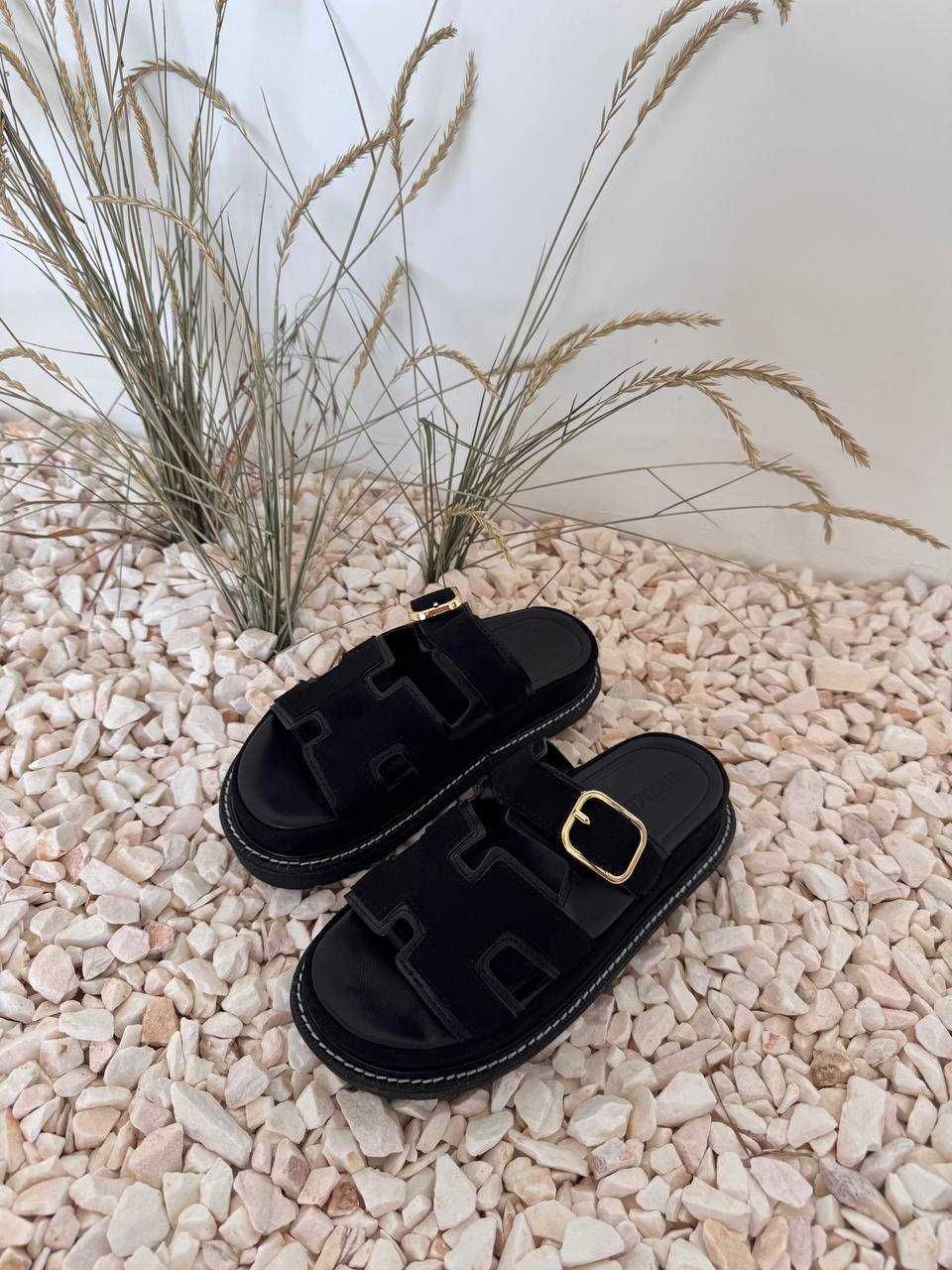 Шльопанці жіночі HERMES PLATFORM SLIDES | взуття на літо | босоніжки