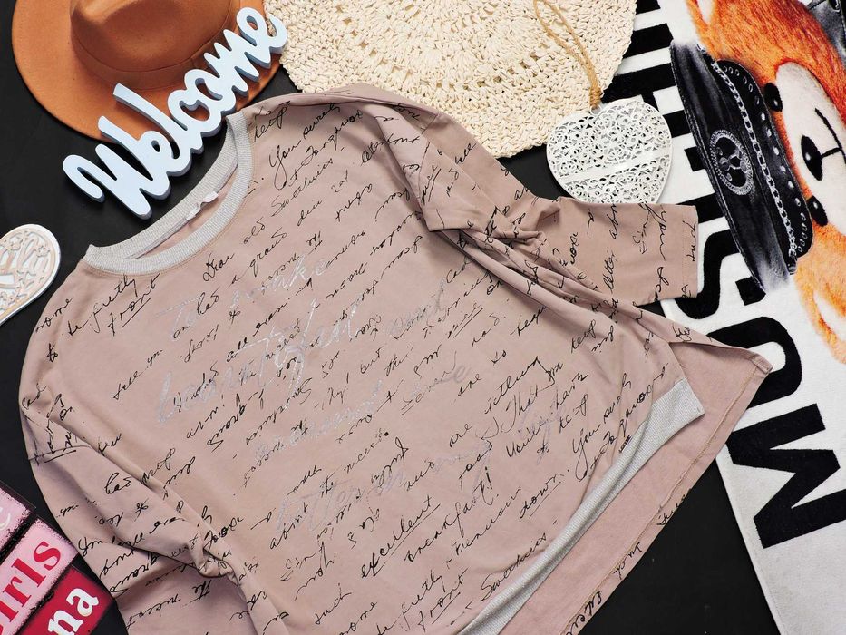 Megi Bluza overszie napisy L/XL