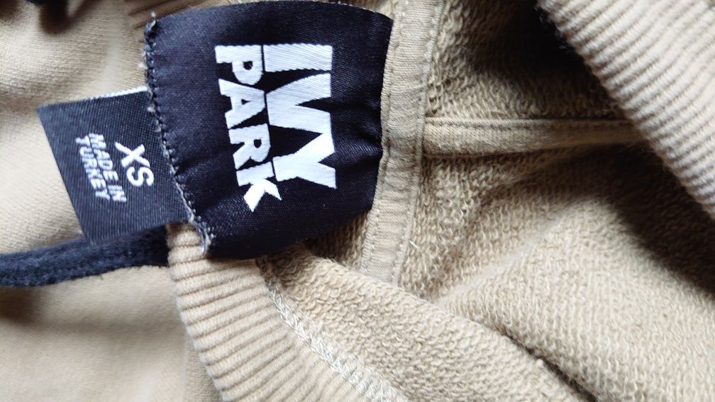 Ivy Park bluza z kapturem hoodie jasny khaki XS damski oversize