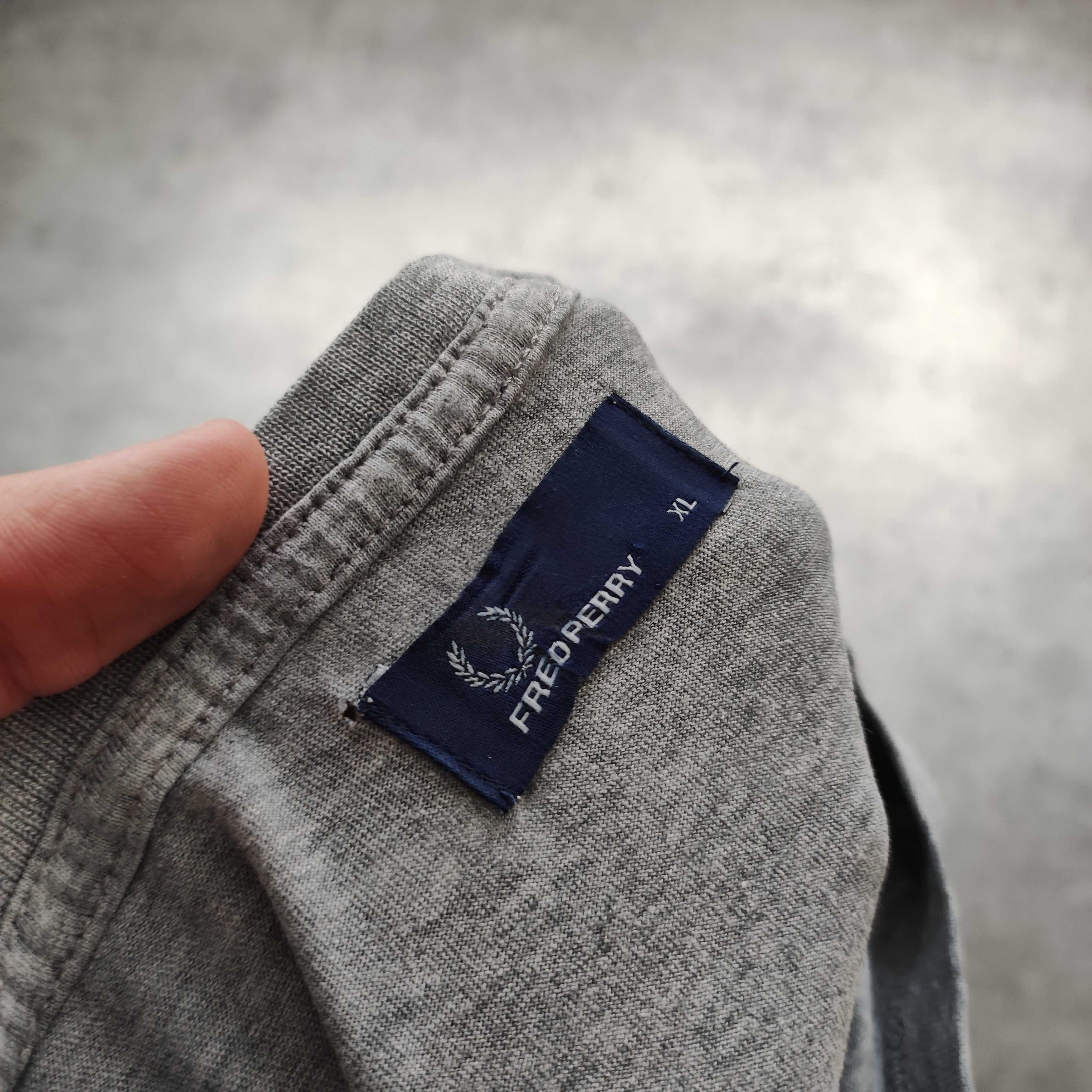 MĘSKA Koszulka Bawełna PREMIUM Szara Fred Perry Elegancka Casualowa