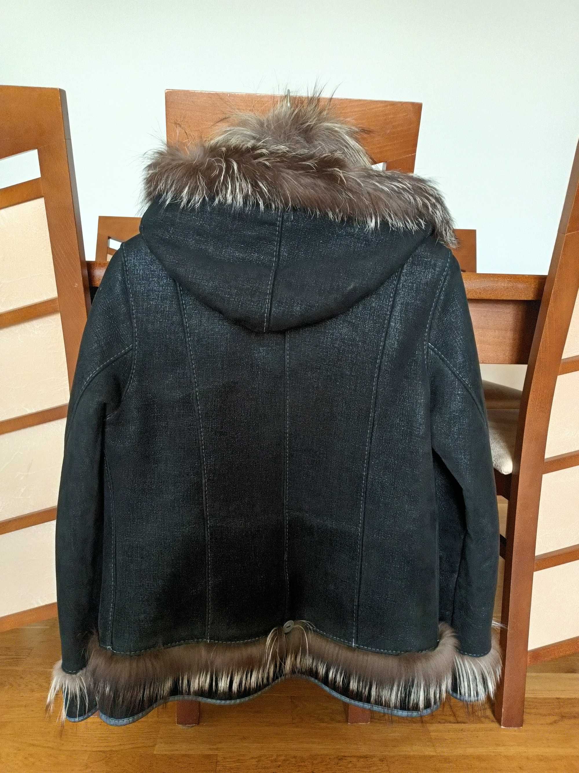 Kożuch naturalny damski roz. XL