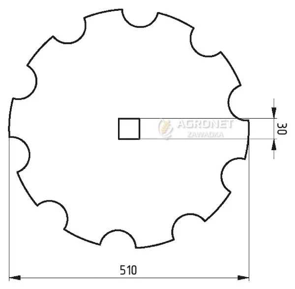 Talerz brona talerzowa talerzówka brony 510mm x 3,5mm uzębiony Agronet