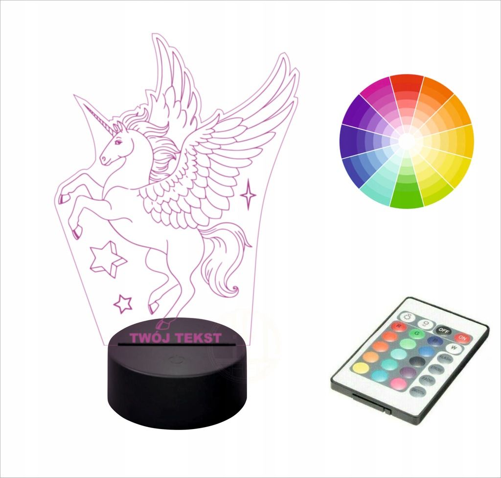 Lampka nocna na biurko 3d led UNICORN