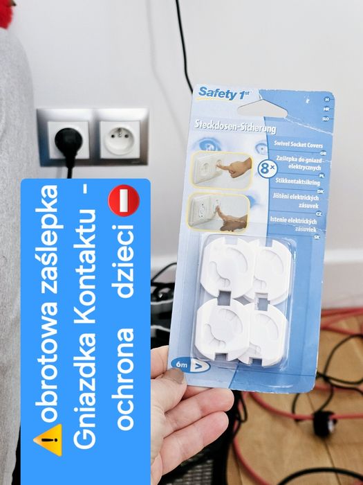 Rotacyjna zaślepka blokada gniazda elektryczne przed dziećmi 8sztuk