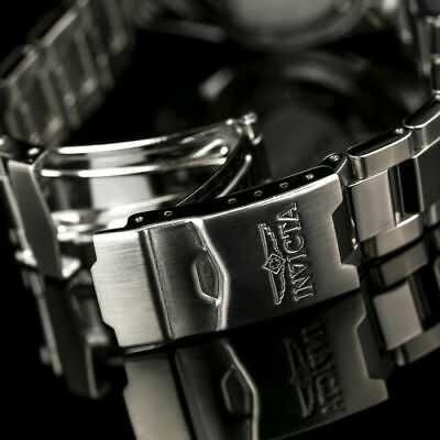 Invicta relógio masculino mostrador preto pulseira de aço inoxidável