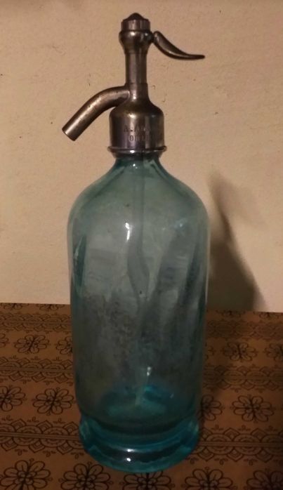 garrafa sifão vintage vidro uranio