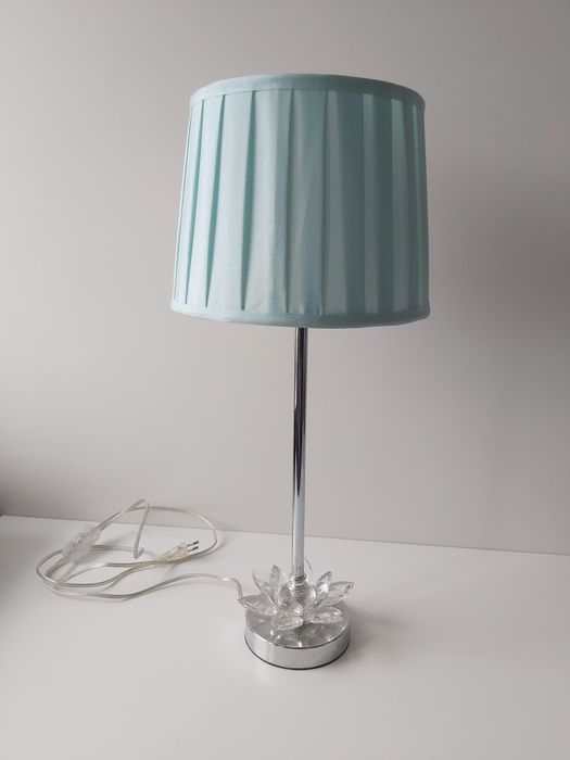 Home&You lampa stojąca nocna turkusowa z kryształami Glamour