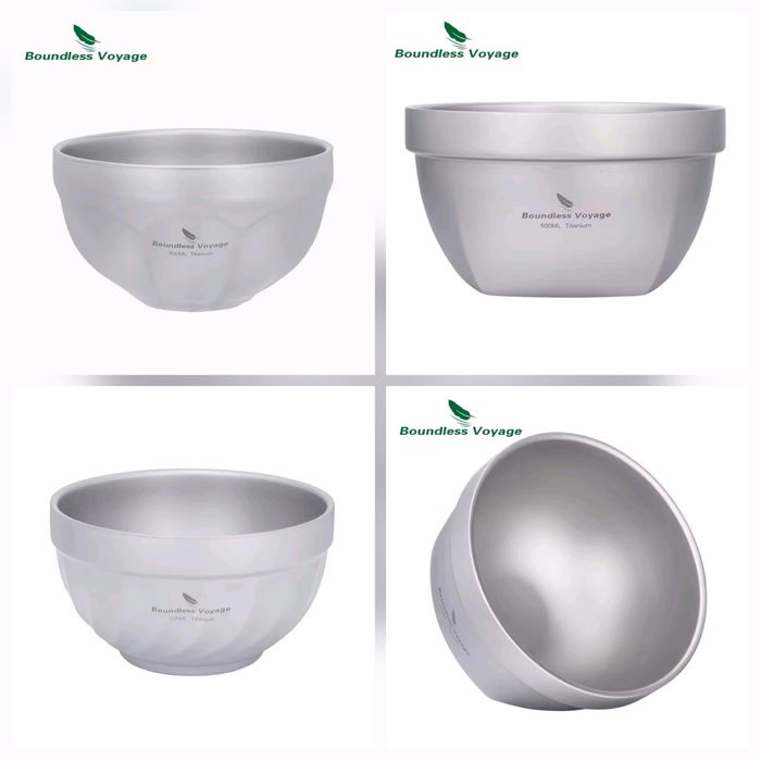 Новинка! Двошарові та одношарові титанові миски 300, 450, 500, 800мл