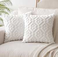 Poszewka na poduszkę 2szt. 50x50cm Miulee sztuczna wełna kolor biały.