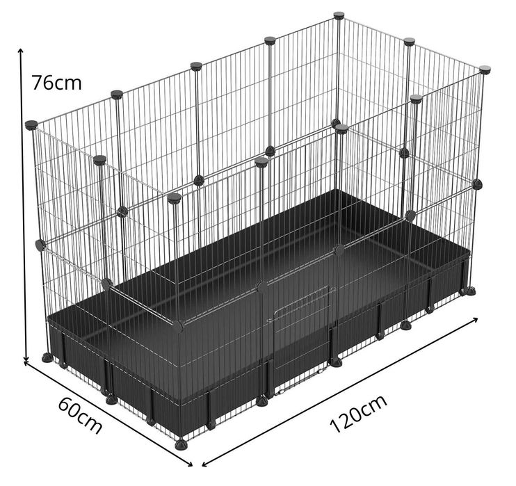 Wybieg kojec klatka dla gryzoni królika świnki z matą duża czarna NOWA