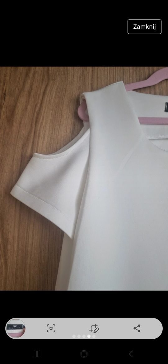 Biała sukienka  damska mini  odkryte ramiona