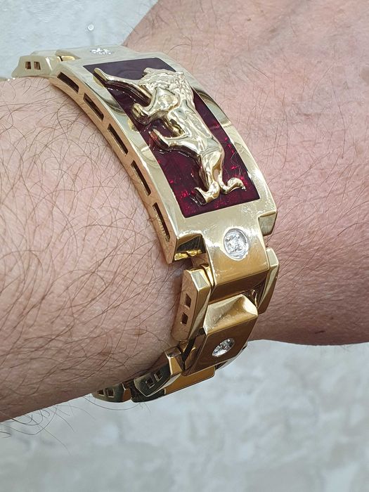 BRANSOLETKA 14K,Z Diamentami-0,80ct,Waga-95 gram.ZŁOTA 585.-EKSLUZYWNĄ