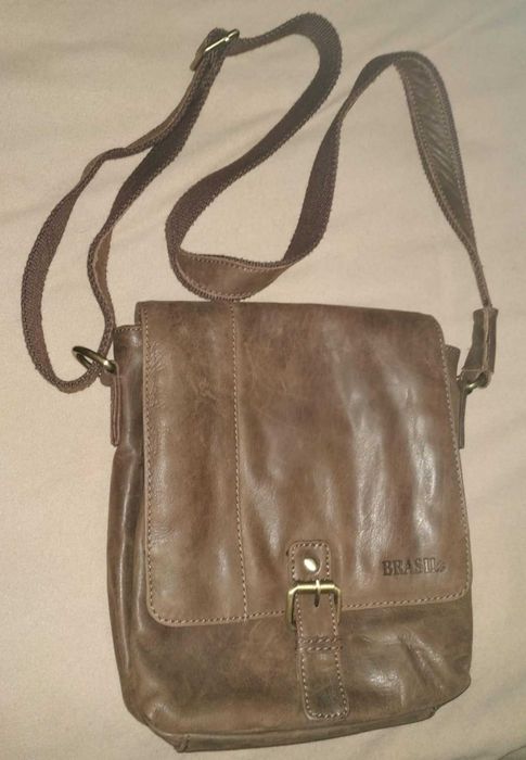 Torba męska skórzana na ramię BRASIL's Klasyczna Styl vintage Brązowa