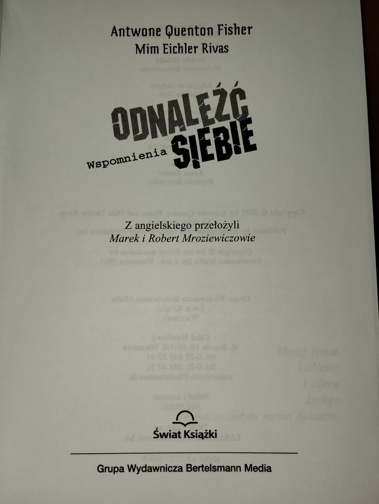 Odnaleźć siebie wspomnienia Antwone Quenton Fisher