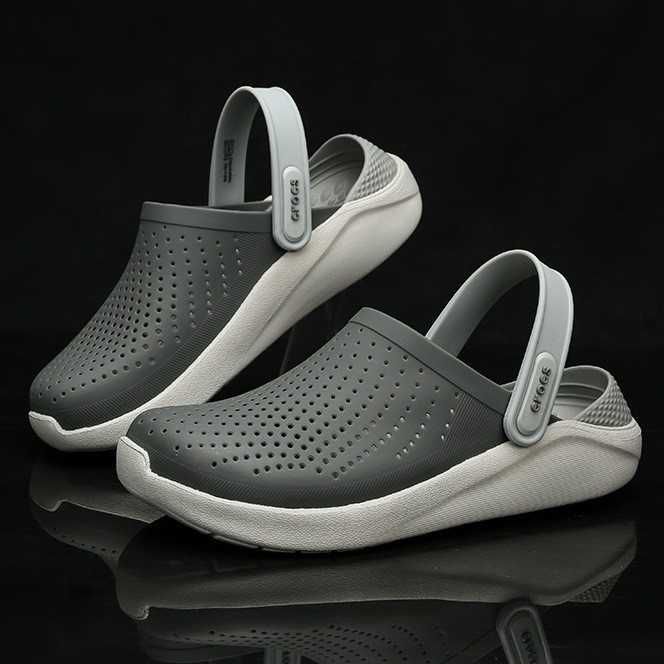 Crocs LiteRide Clog BlackSmoke кроксы мужские черные оригинал 36-44