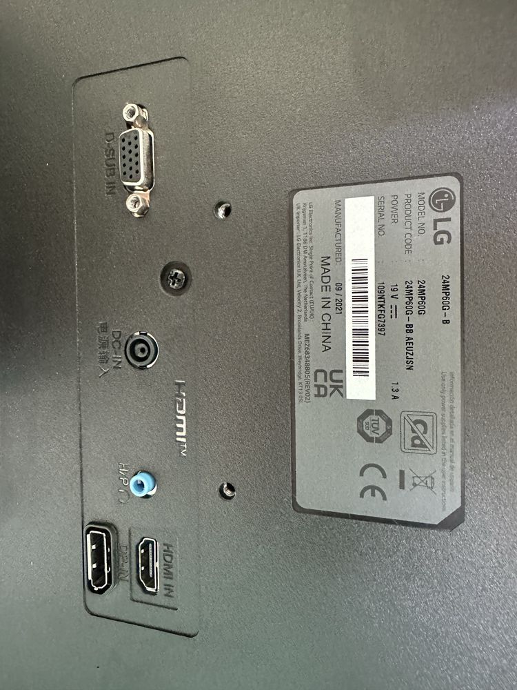 Monitor LG 24MP60G-B 24" Full HD IPS 75Hz 1ms