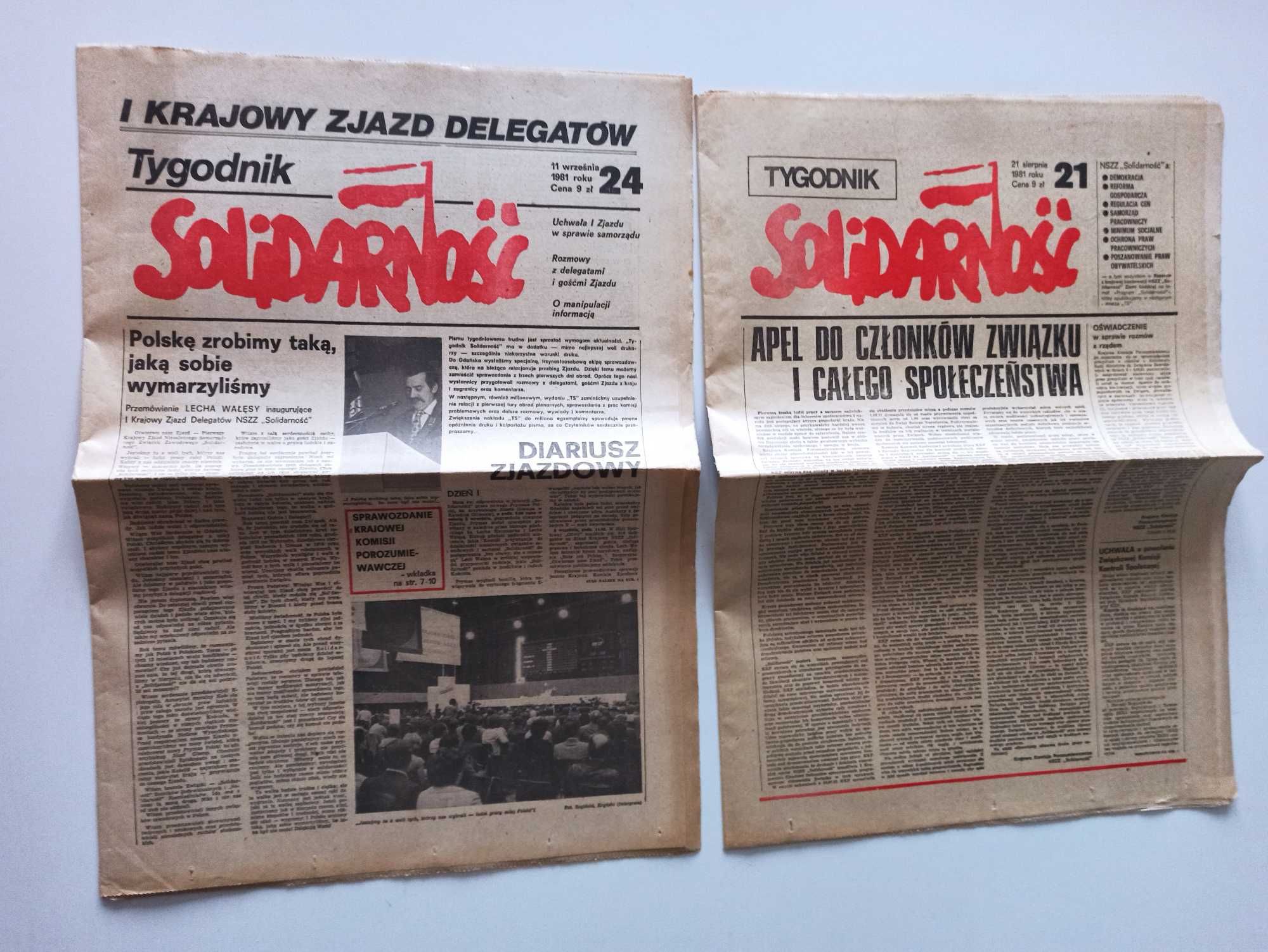 Solidarność Gazeta Tygodnik 15 szt 1981 oryginały unikaty stan wojenny