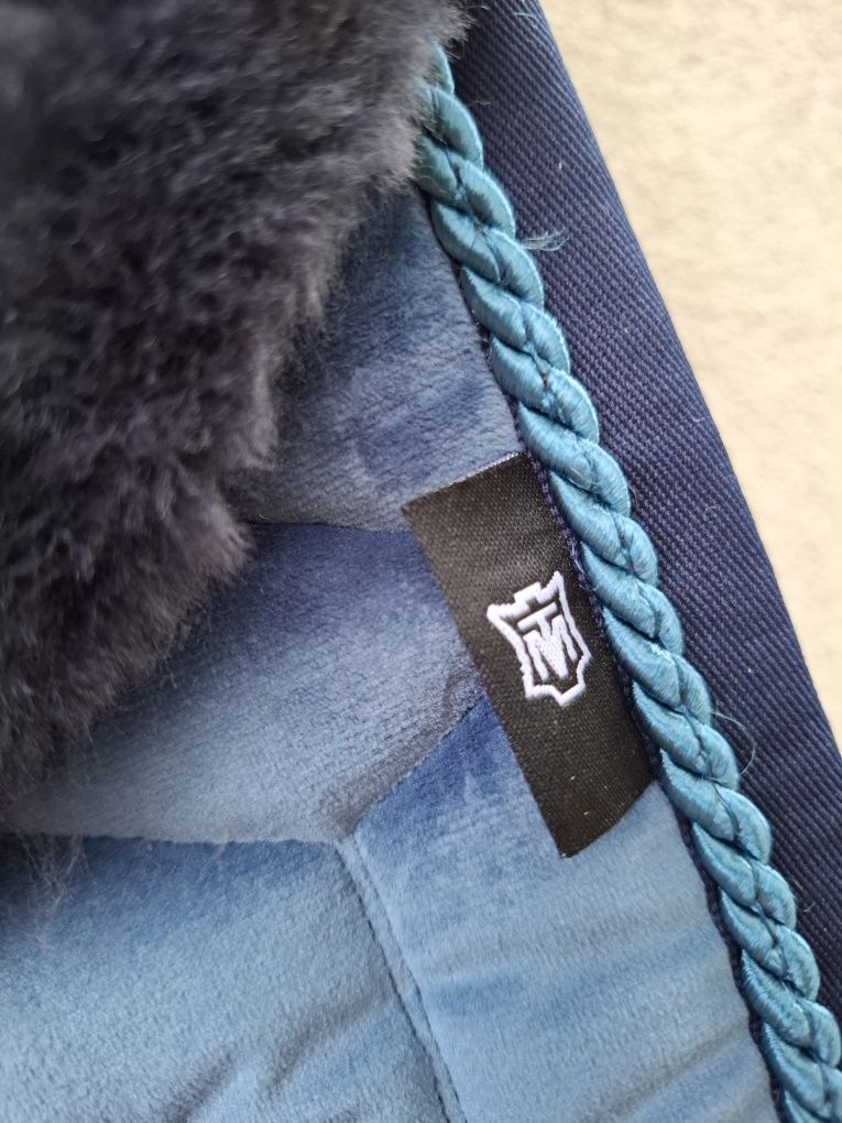 Nowy czaprak welurowy z futerkiem Mattes cornet blue