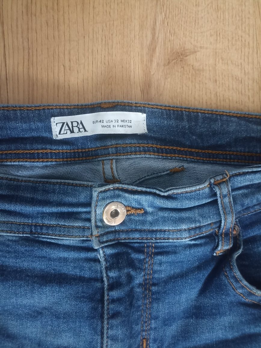 Zara jeansy rurki slim 32/32 dziury