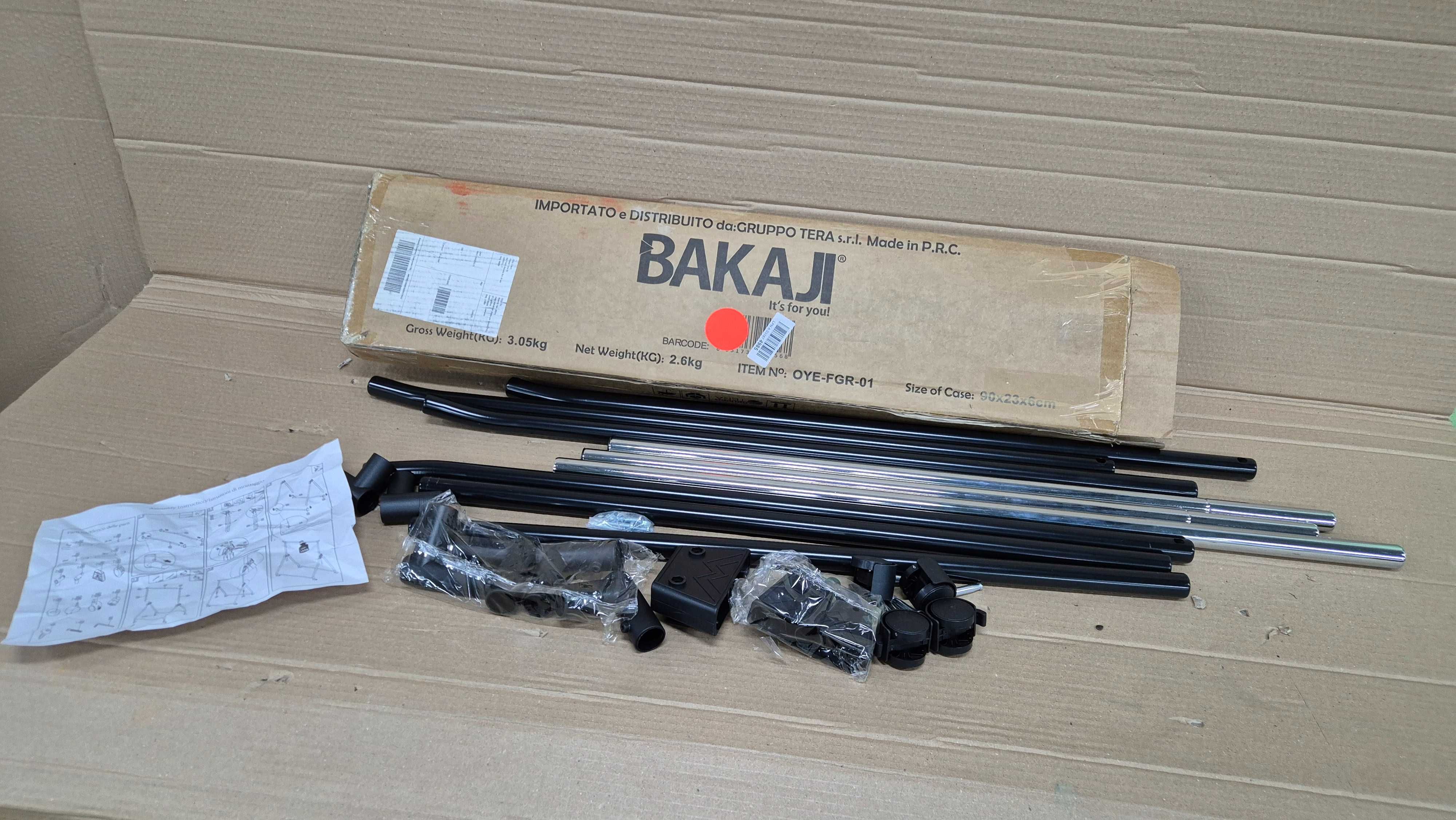 BAKAJI stojak na ubrania pojedyncze czarny