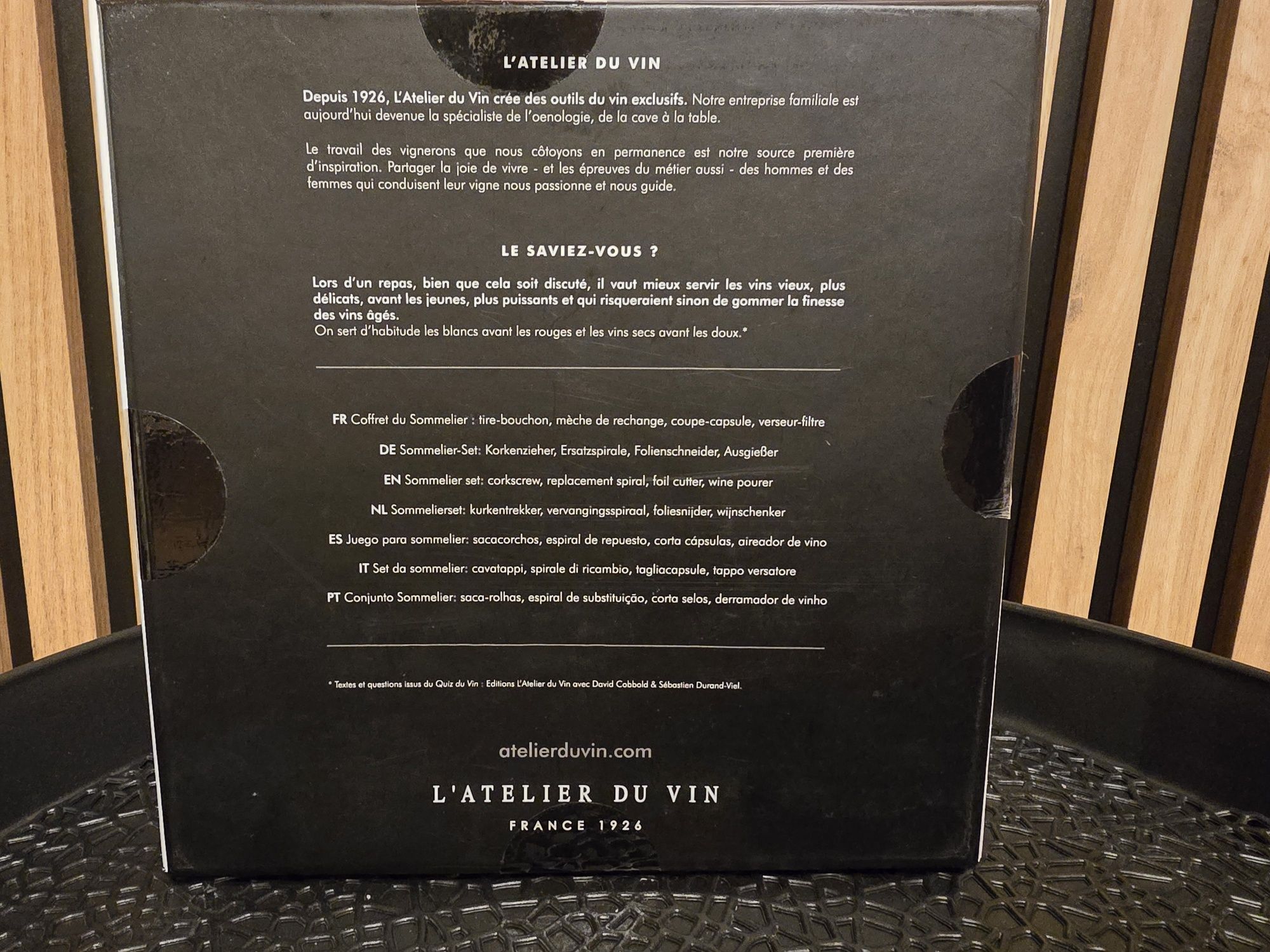 Zestaw somelierski,  akcesoria do wina L'Atelier du Vin - 4 sztuki
