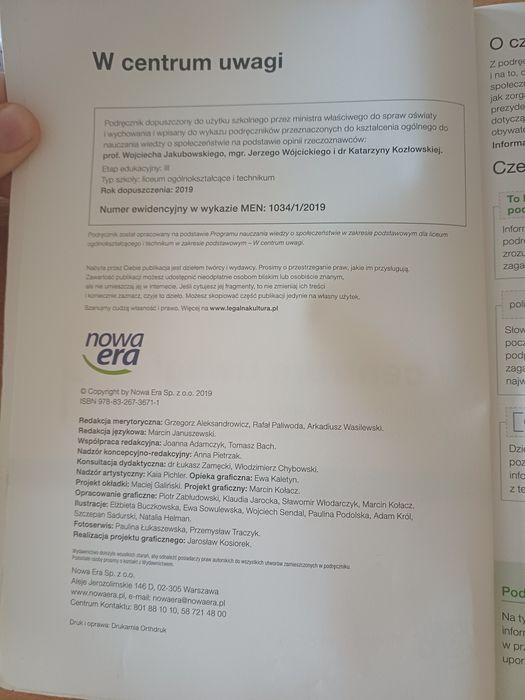 W centrum uwagi 1 zakres podstawowy nowa era